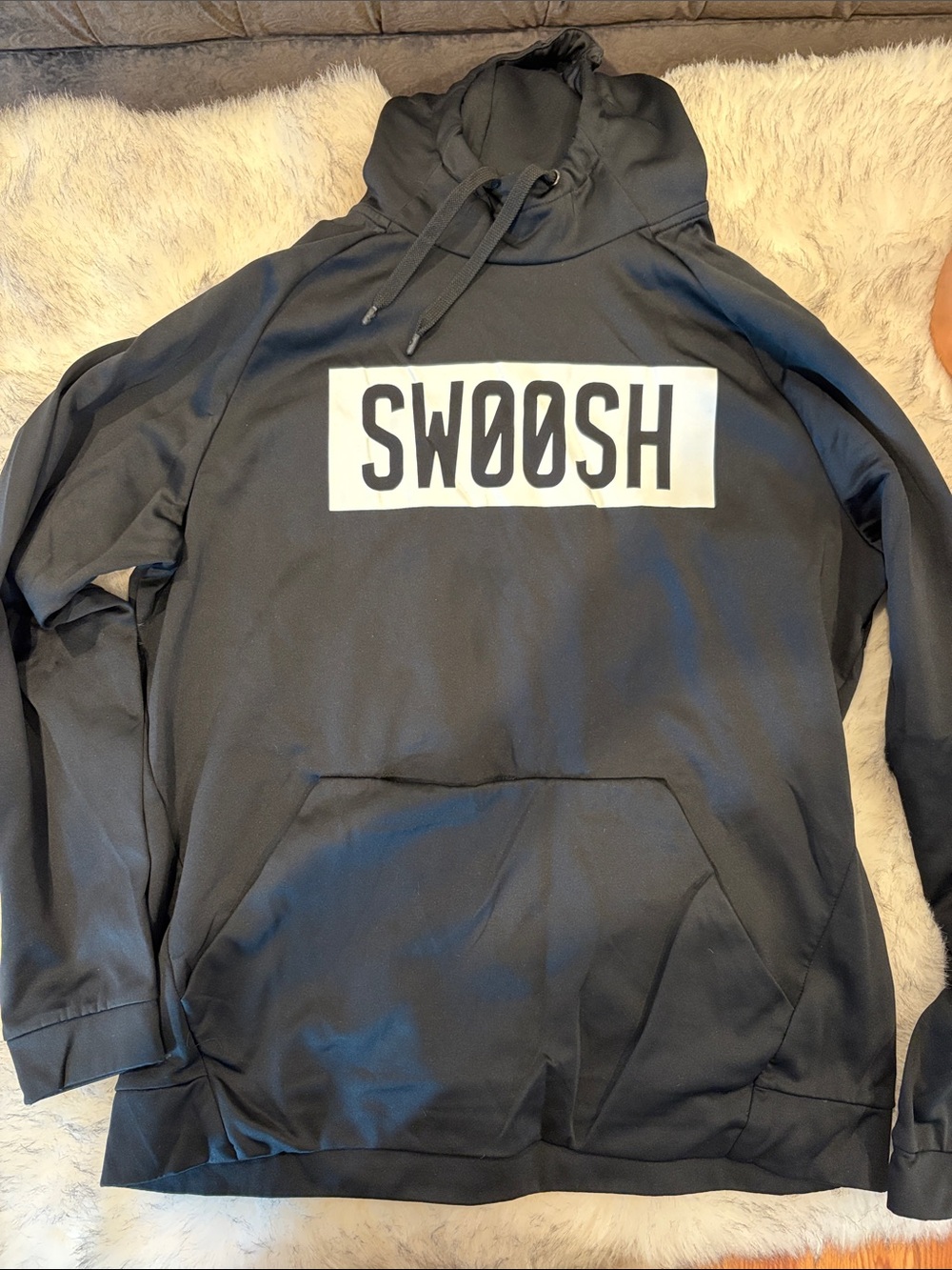 Nike Black Hoodie with White SWO0SH Graphic